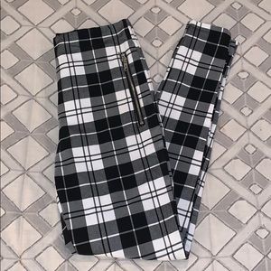 Plaid Skinny Trousers